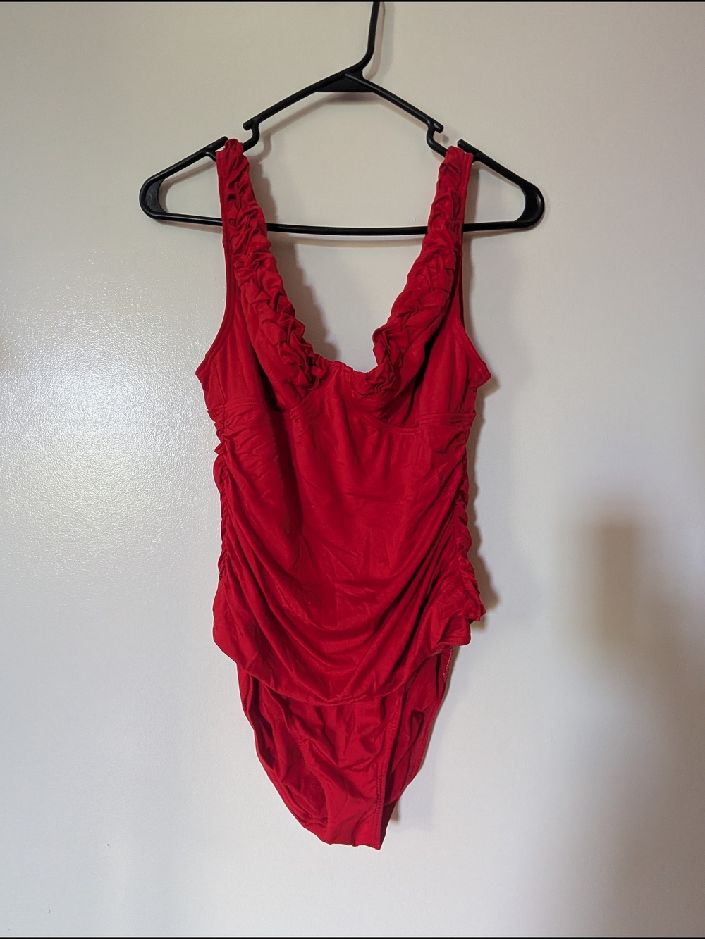 Jantzen Red Ruffled Swimsuit Top